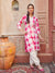Shibori Dyed Lace Ornamented Sequins Embroidered Kurta With Harem Pants - Pink