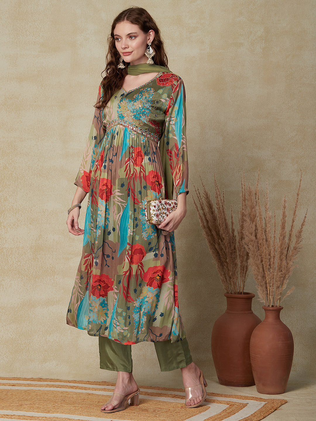 Designer Kurta Sets for Women Shop Party Wear Kurta Sets Online tagged gota patti FASHOR