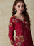 Floral Printed Zari Dori, Resham & Sequins Embroidered Kurta - Magenta