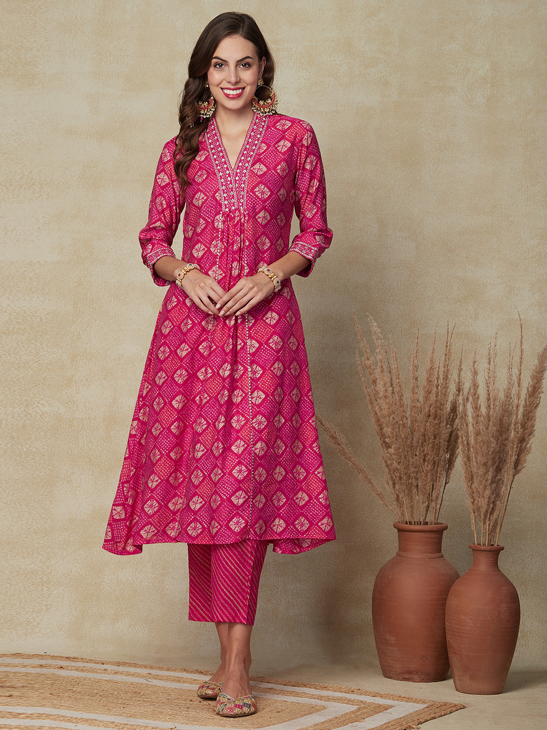 Buy Moti Fashion Women's Printed A- Line Kurta With Pant Online at Best  Prices in India - JioMart.