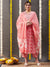 Floral Printed & Embroidered Straight Kurta with Pant & Dupatta - Pink