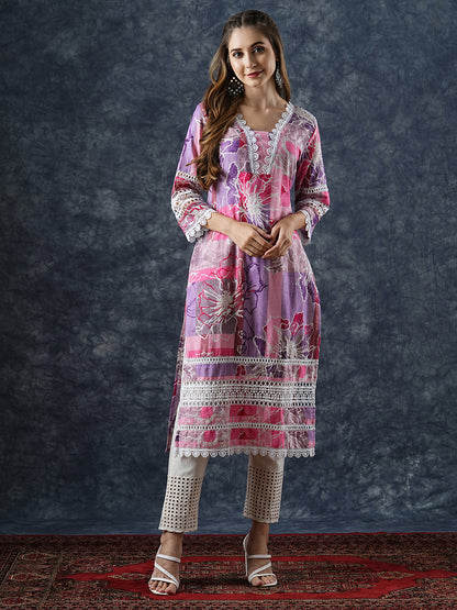 Inddus on Instagram: This pretty pink kurta ensemble features ethnic motif  prints, a straight shape, and regular style❤️ “Unveil a world of elegance  with the all-new Inddus collection. . . . SKU 