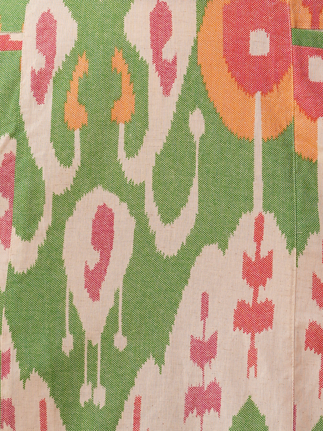 Abstract Ikat Printed A-Line Paneled Dress - Multi