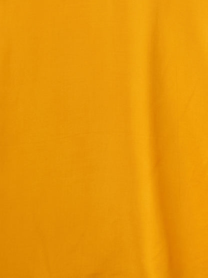 Solid Floral Hand Embroidered Straight Kurta with Pant & Printed Dupatta - Yellow