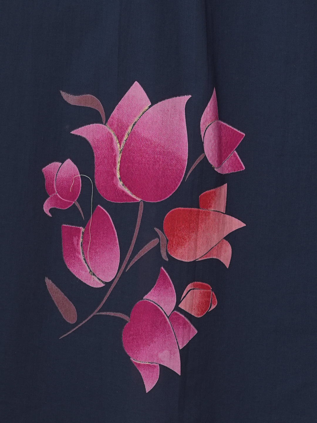 Ethnic Lotus Printed & Embroidered A-Line Kurta with Palazzo - Blue