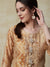 Abstract Bandhani Printed Mirror & Zari Embroidered Latkan Embellished kurta - Cream