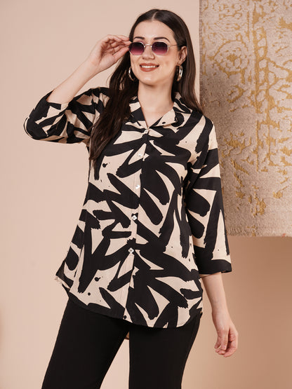 Abstract Printed Straight Fit Shirt - Multi