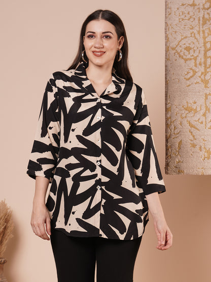 Abstract Printed Straight Fit Shirt - Multi