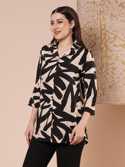 Abstract Printed Straight Fit Shirt - Multi