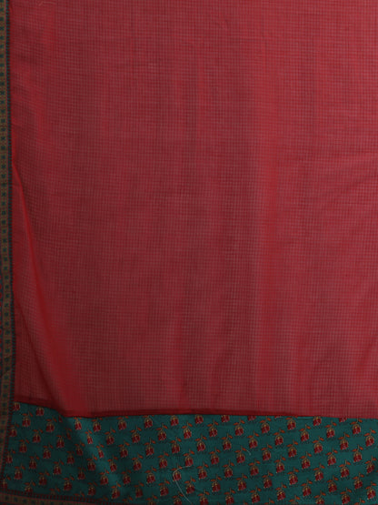 Ethnic Ikat Printed & Embroidered A-line Pleated Kurta with Pant and Dupatta - Sea Green