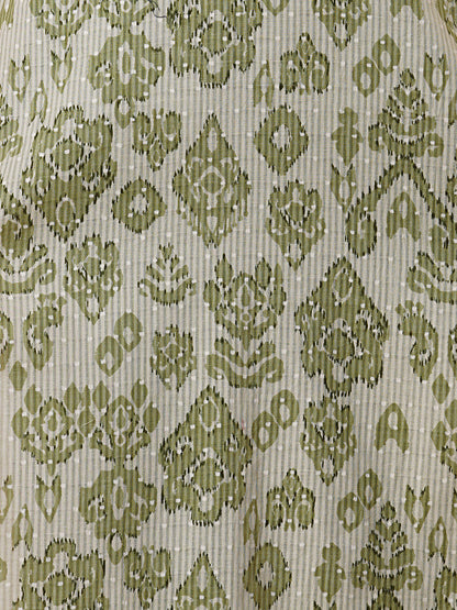 Ethnic Ikat Stylized Printed Straight Fit Cotton Kurta - Green