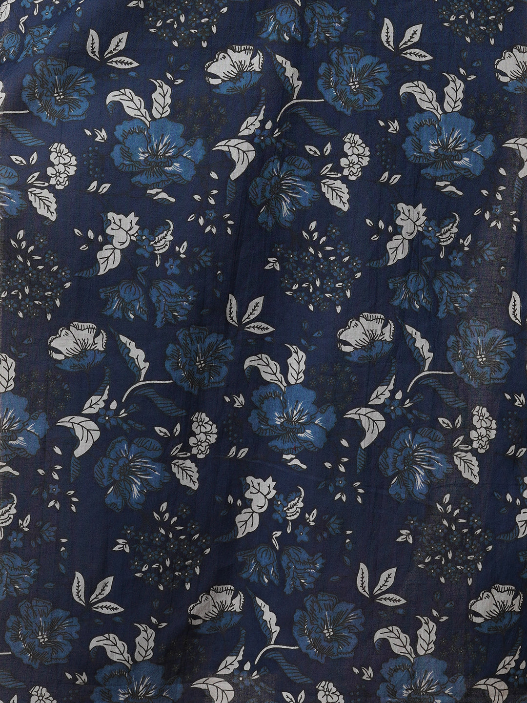 Ethnic & Floral Printed & Sequin Embroidered Straight Fit Kurta - Blue