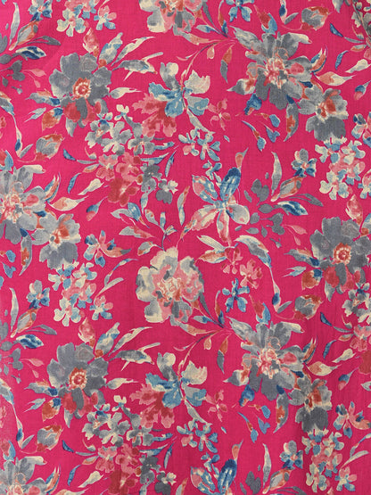 Ethnic Printed & Resham Embroidered Straight Kurta with Pant with Dupatta - Pink