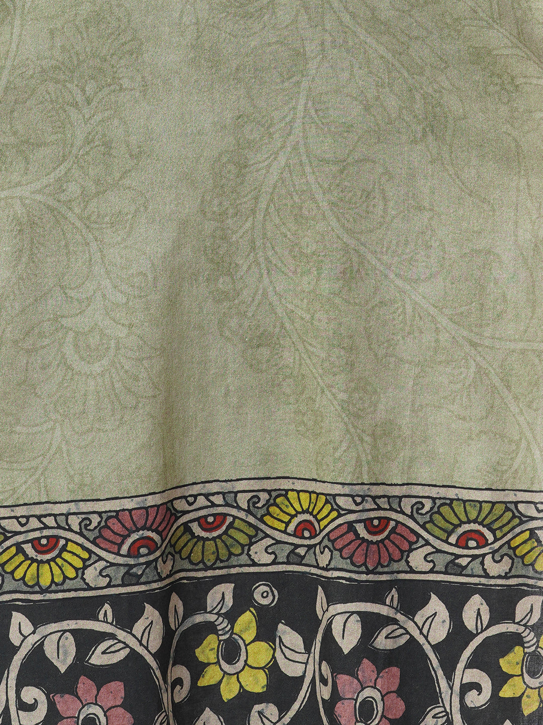 Ethnic Kalamkari Printed Straight Cut Kurta - Grey
