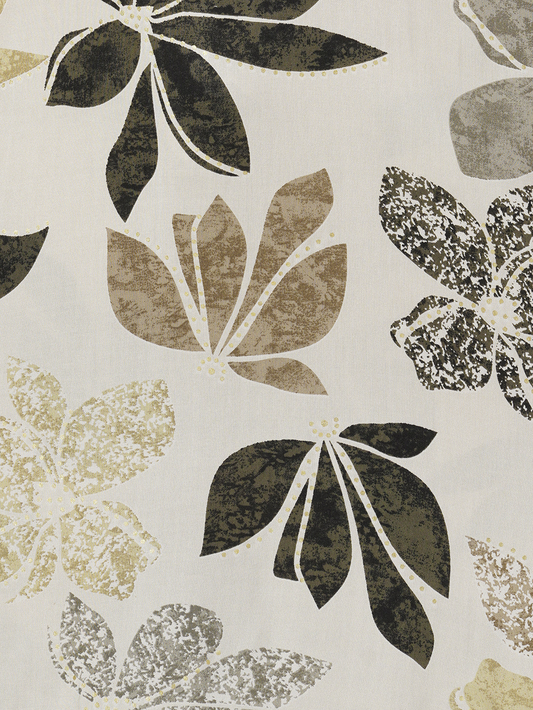 Abstract Floral Foil Printed A-Line Flared Co-ord Set - Cream