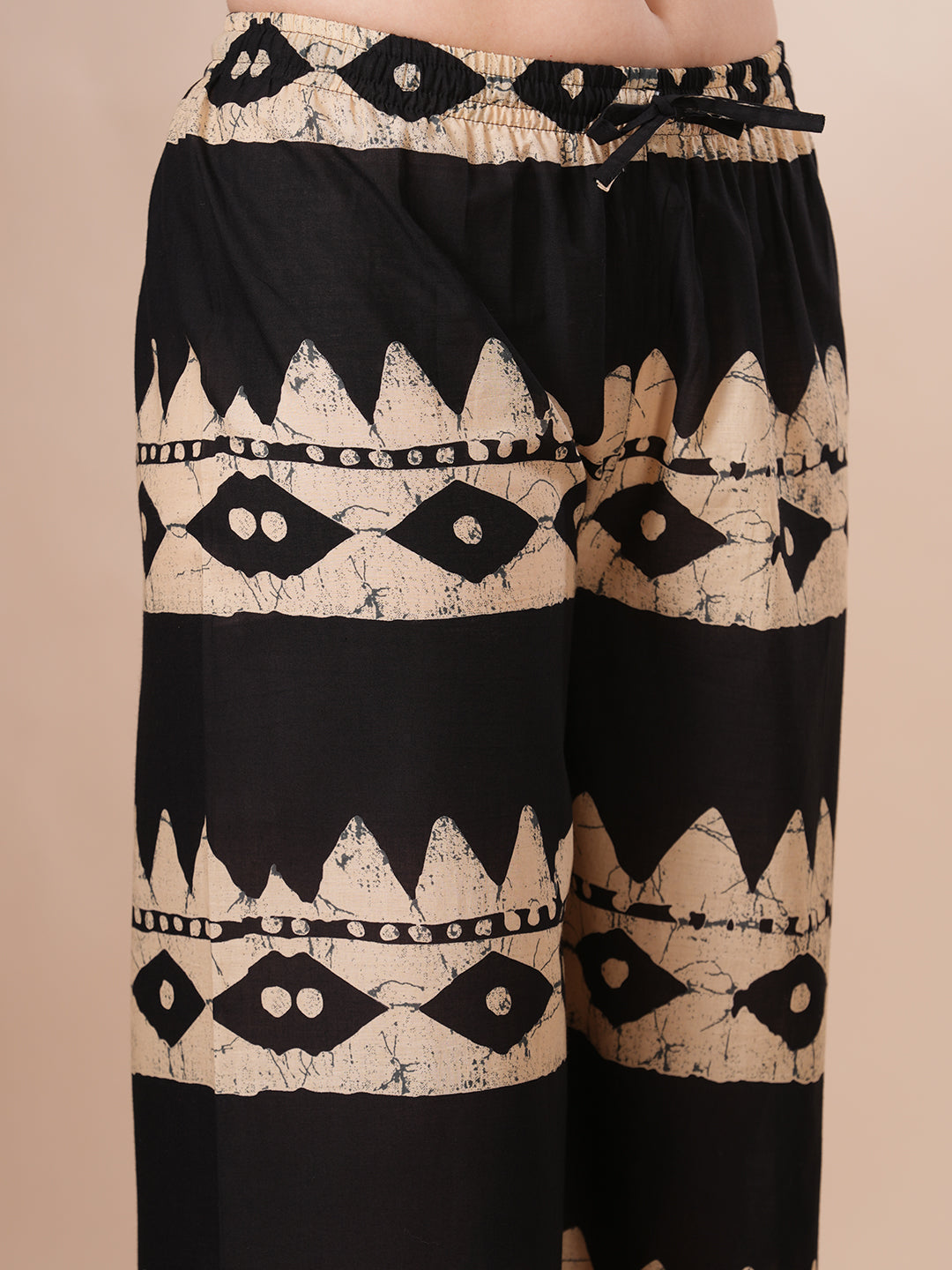 Ethnic Dabu Printed A-Line Co-ord Set - Black