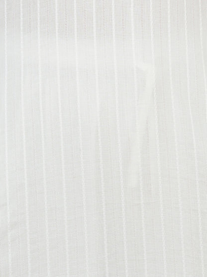 Solid Floral Patchwork Embroidered Straight Fit Kurta with Pant - White