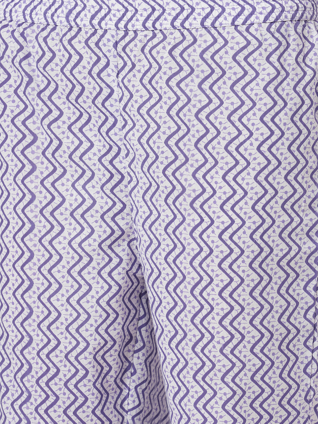 Floral Printed & Kantha Embroidered Straight Kurta with Pant & Dupatta - Purple