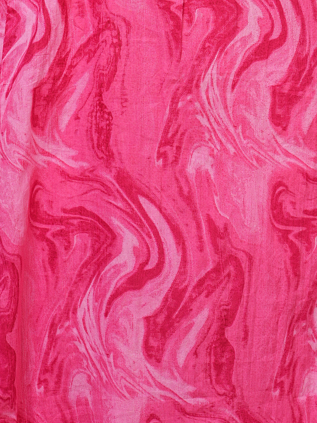 Marbling Printed & Mirror Embroidered A-Line Kurta with Pant & Dupatta - Pink