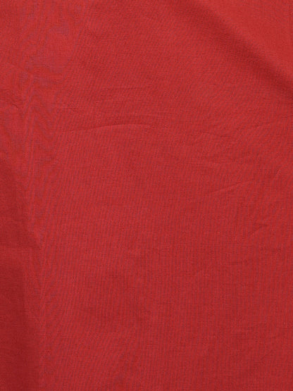 Solid Mirror Embroidered A-Line Flared Kurta - Rust