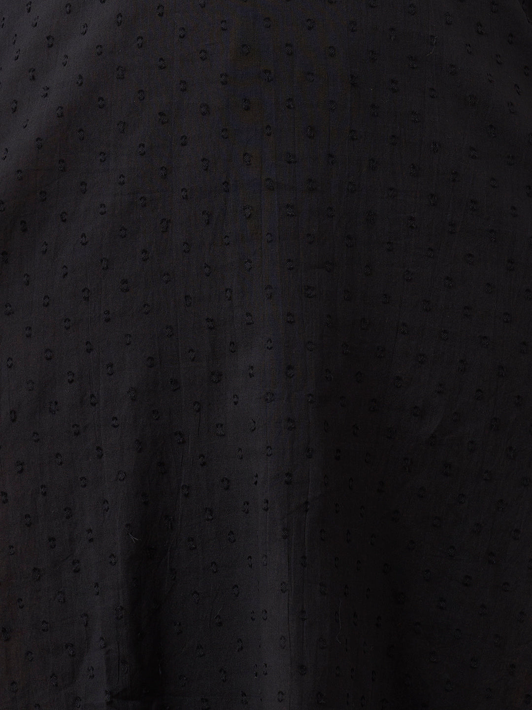 Solid Cotton Dobby A-Line Kurta with Pant - Black
