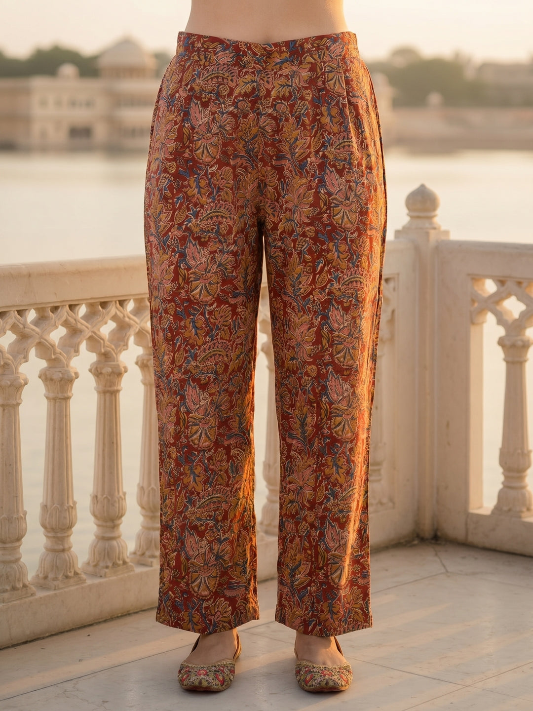 Solid Cotton Dobby A-Line Kurta with Pant - Black