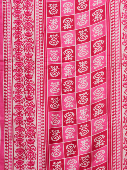 Floral Printed & Embroidered Straight Fit Kurta with Pant and Dupatta - Pink