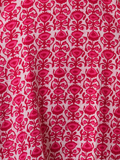 Floral Printed & Embroidered Straight Fit Kurta with Pant and Dupatta - Pink