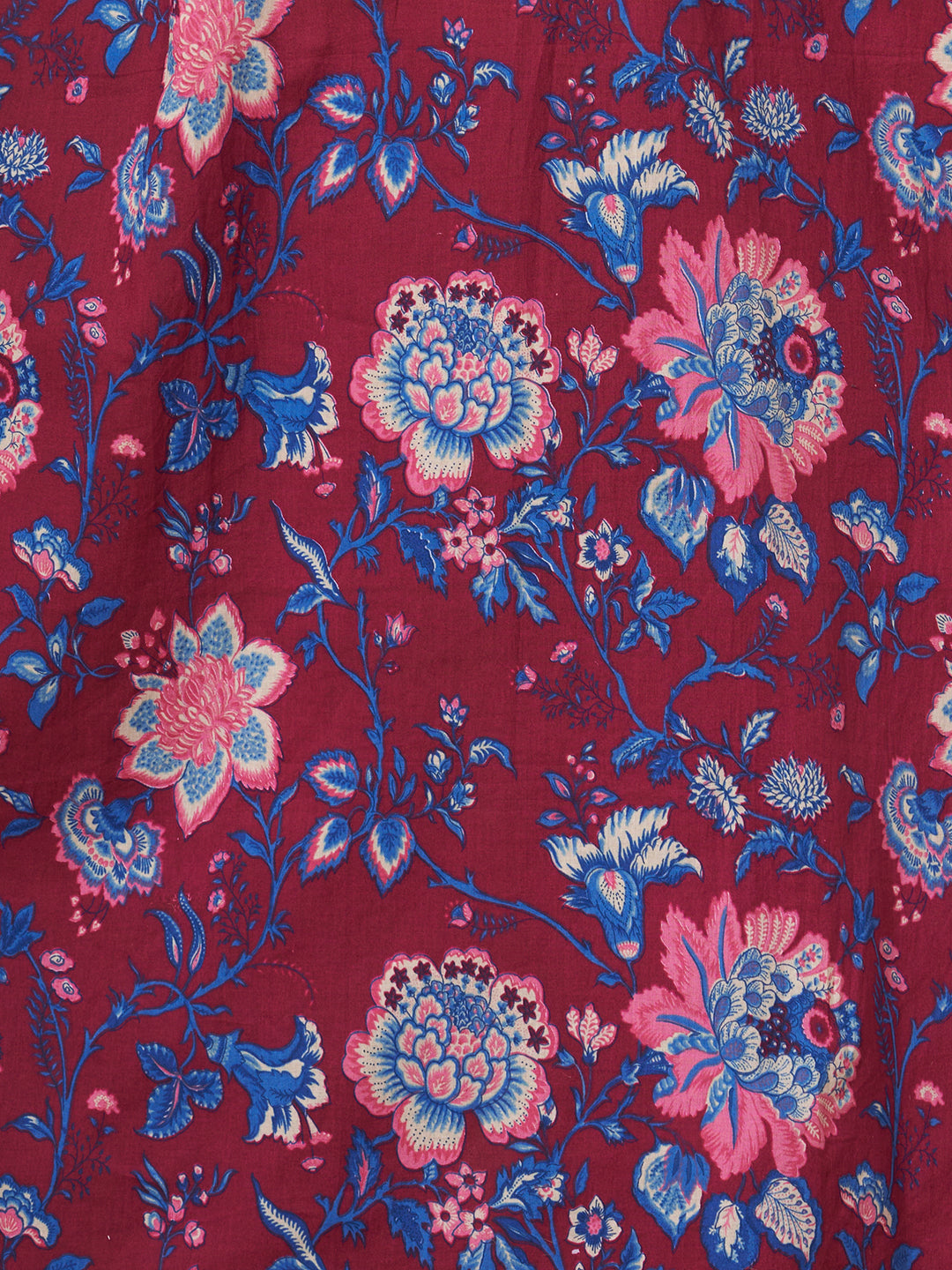 Ethnic Floral Printed A-Line Kurta with Pant - Purple