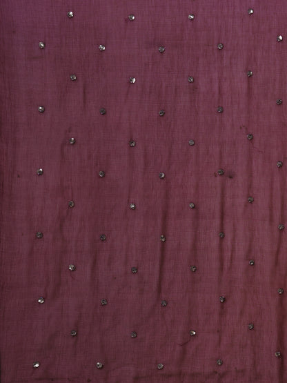 Solid Floral Embroidered Straight Fit Kurta with Pant and Dupatta - Burgundy