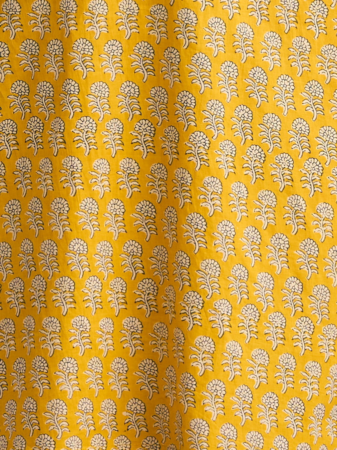 Ethnic Floral Printed Embroidered Straight Fit Kurta with Pant and Dupatta - Yellow