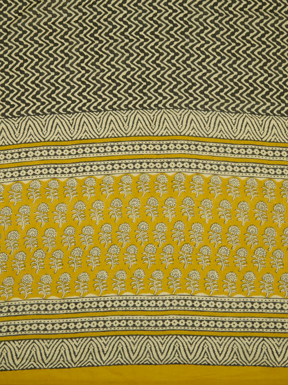 Ethnic Floral Printed Embroidered Straight Fit Kurta with Pant and Dupatta - Yellow