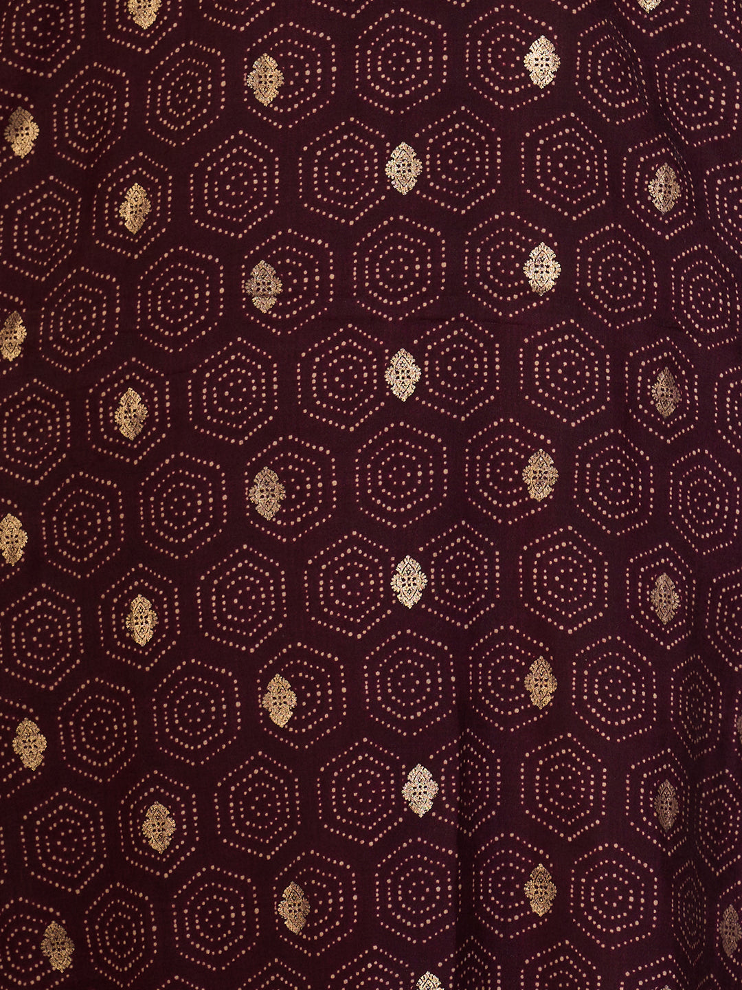 Floral Foil Printed & Embroidered Straight Fit Kurta - Burgundy