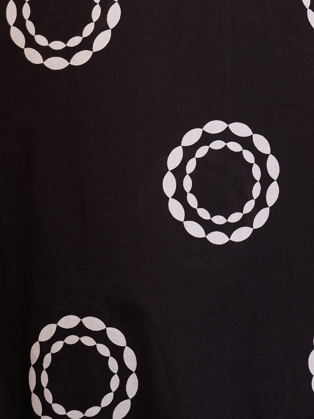 Abstract Floral Printed A-Line Paneled Co-ord Set -Black