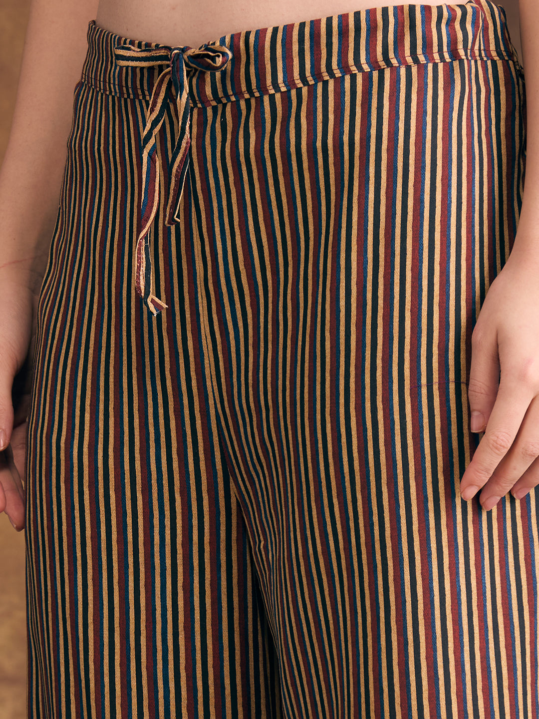 Ethnic Floral Printed Embroidered Straight Fit Kurta with Palazzo - Teal