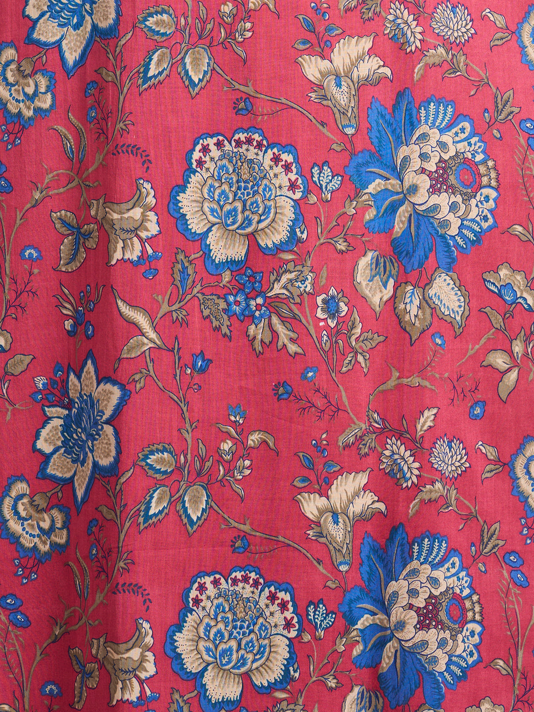 Ethnic Floral Printed A-Line Flared Kurta with Pant - Pink