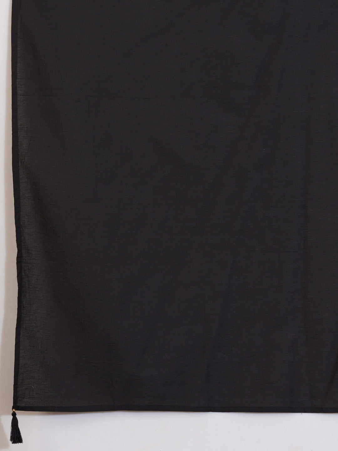 Ethnic Floral Printed A-Line Pleated Kurta with Pant and Dupatta - Black