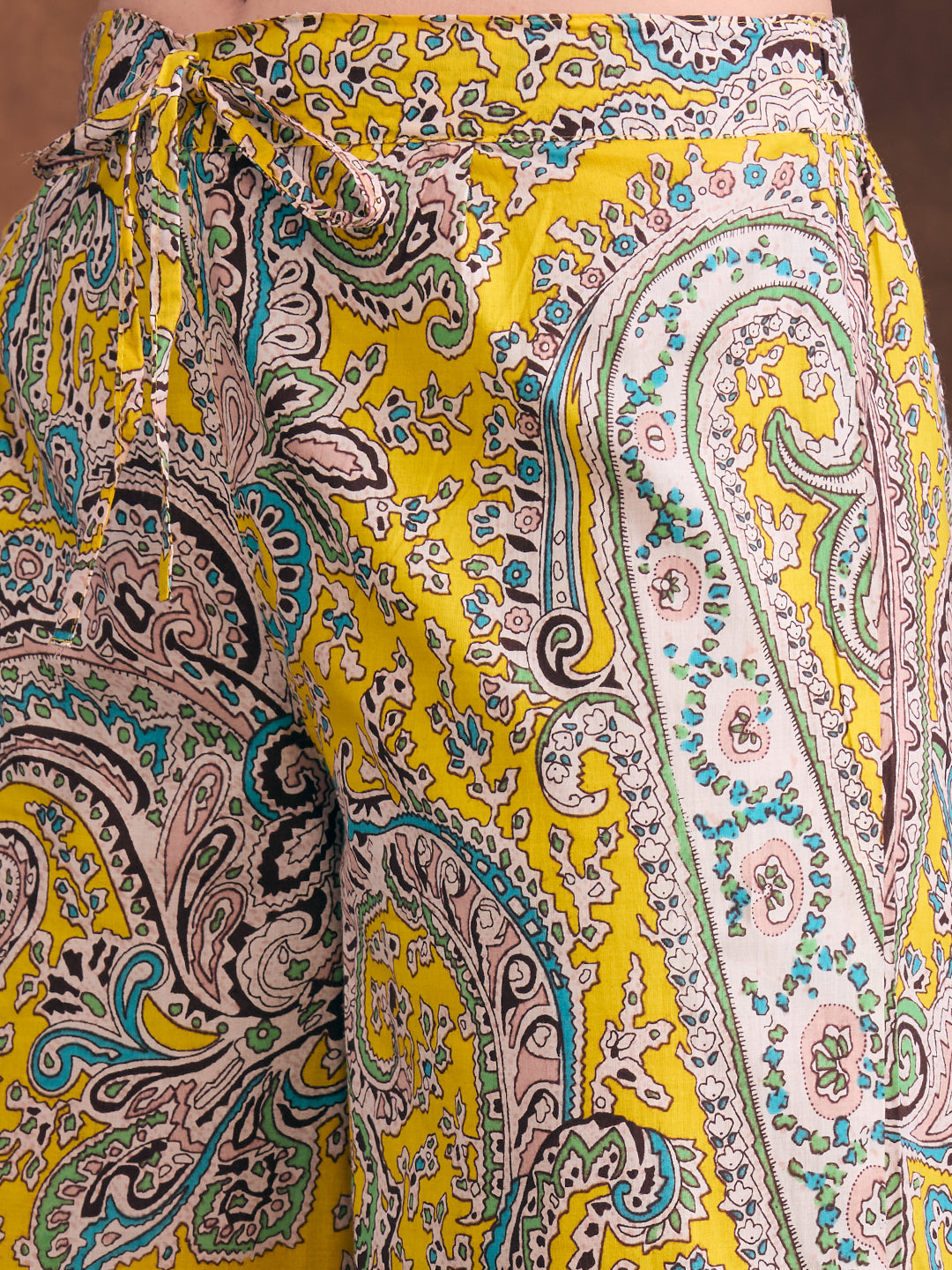 Ethnic Floral Printed A-Line Pleated Co-ord Set - Multi