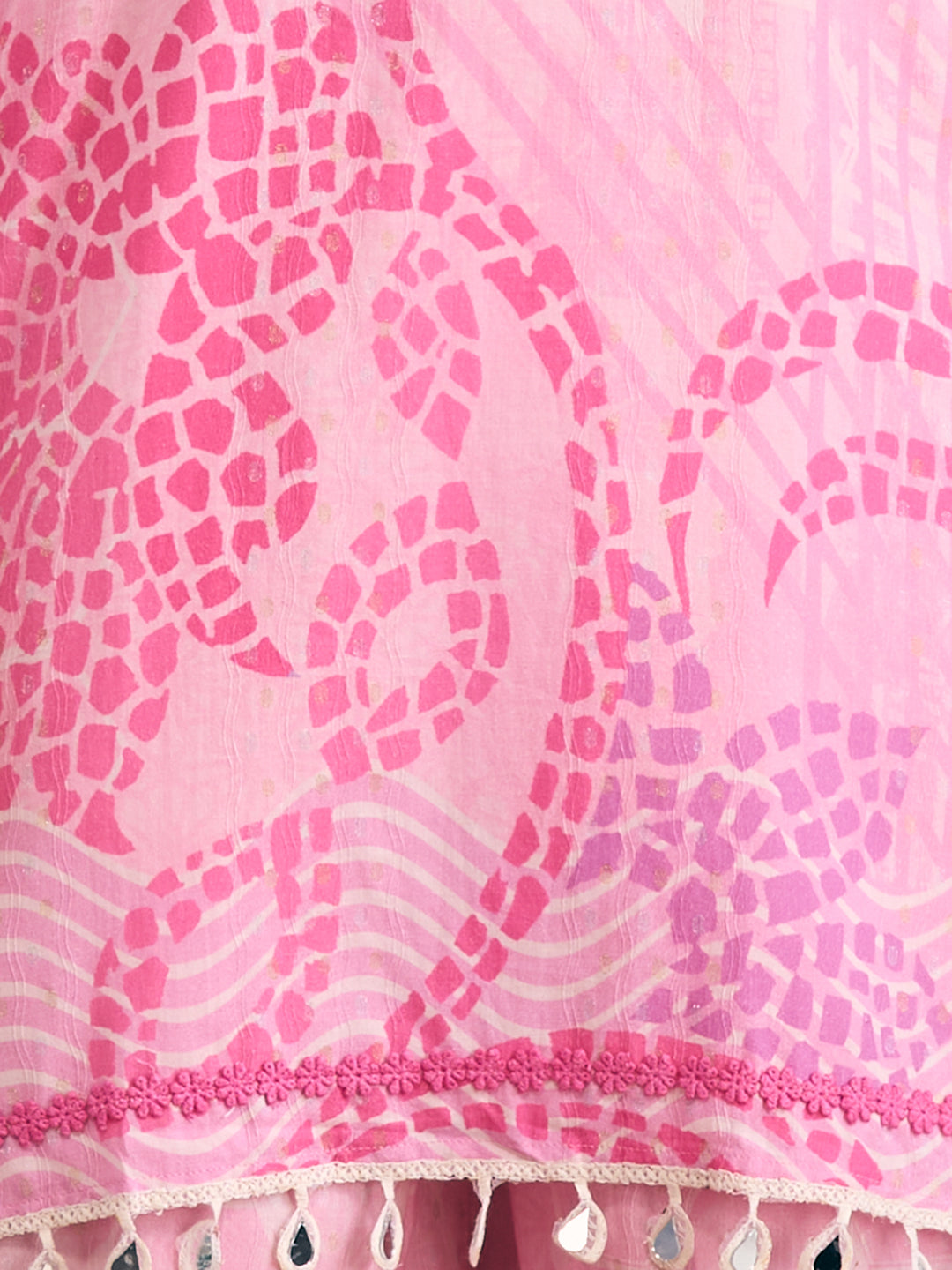Ethnic Floral Printed Embroidered Straight Fit Kurta with Palazzo - Pink