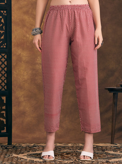 Ethnic Floral Printed Straight Fit Kurta with Pant And Pure Cotton Dupatta - Blue