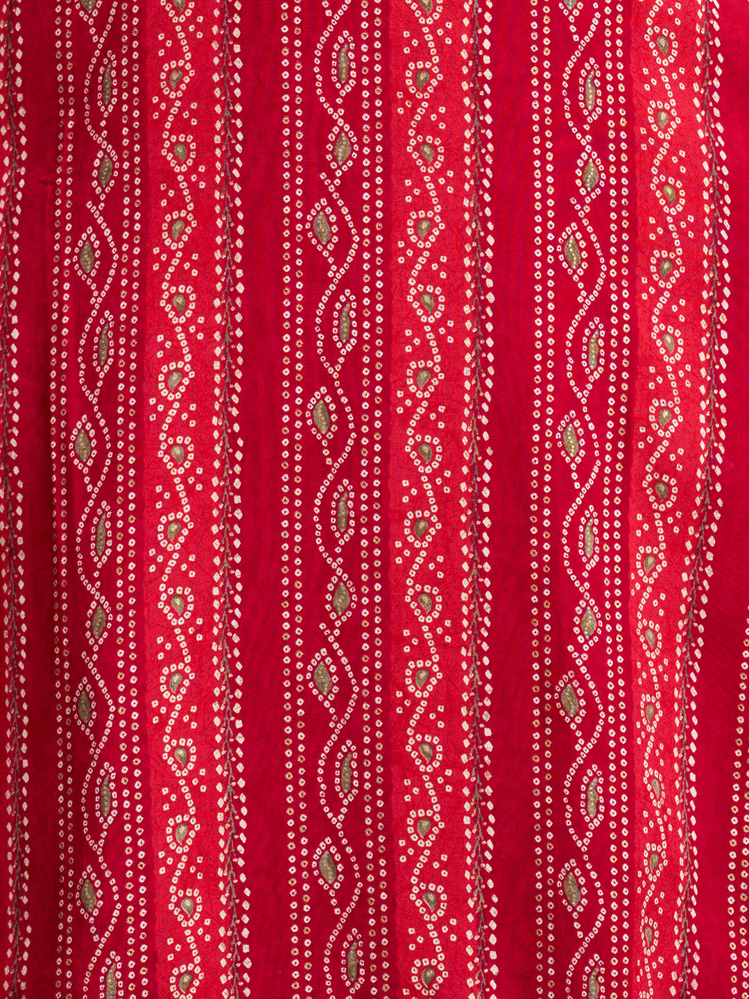Bandhani Printed & Embroidered Straight Fit Kurta with Pant and Dupatta - Pink