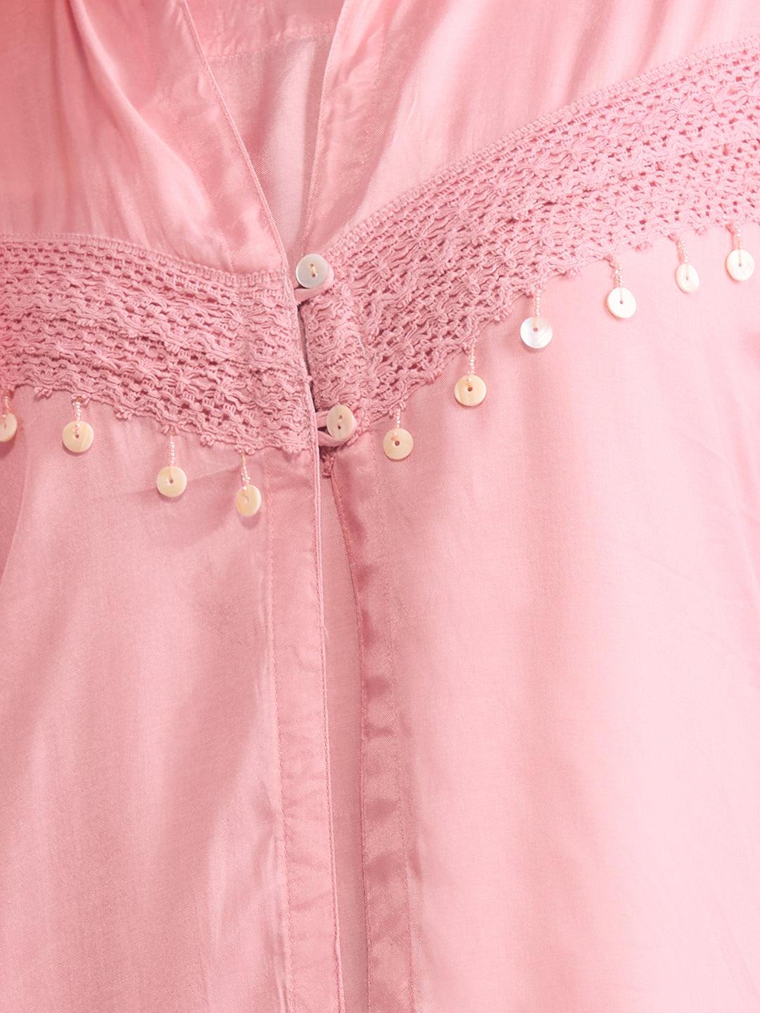 Solid A-Line Flared Kurta with Floral Printed Palazzo - Pink