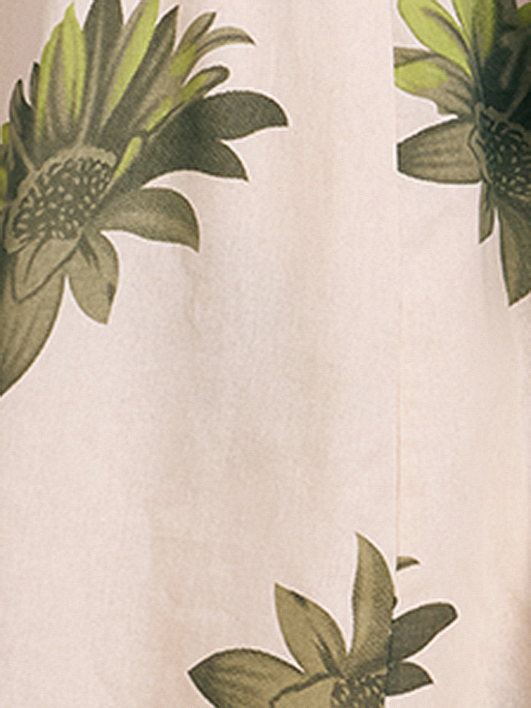 Modern Floral Printed A-Line Paneled Cotton Flax Co-ord Set - Off White