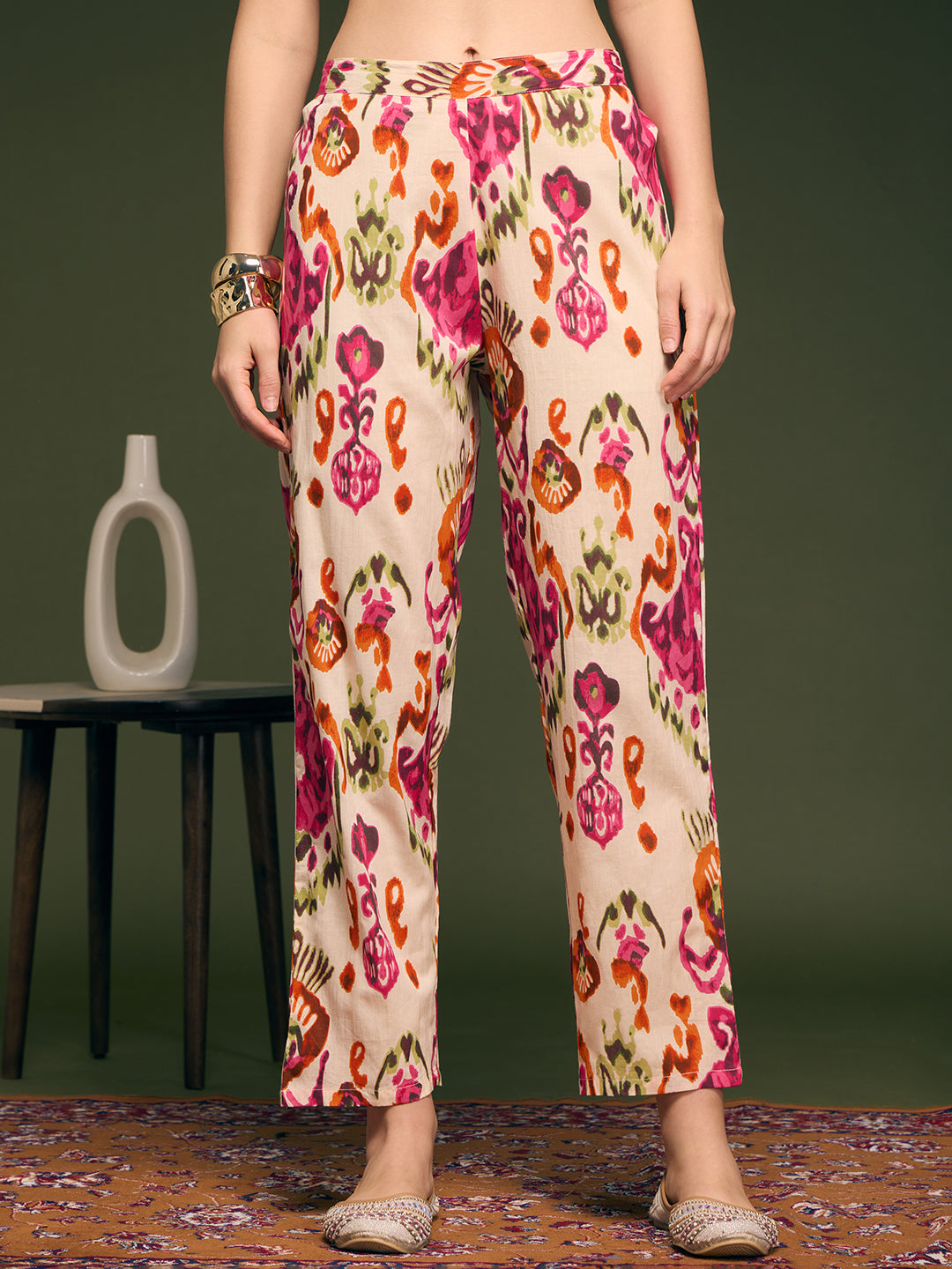 Abstract Ikat Printed A-Line Co-ord Set - Multi
