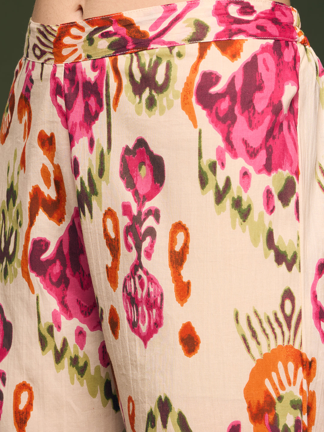 Abstract Ikat Printed A-Line Co-ord Set - Multi