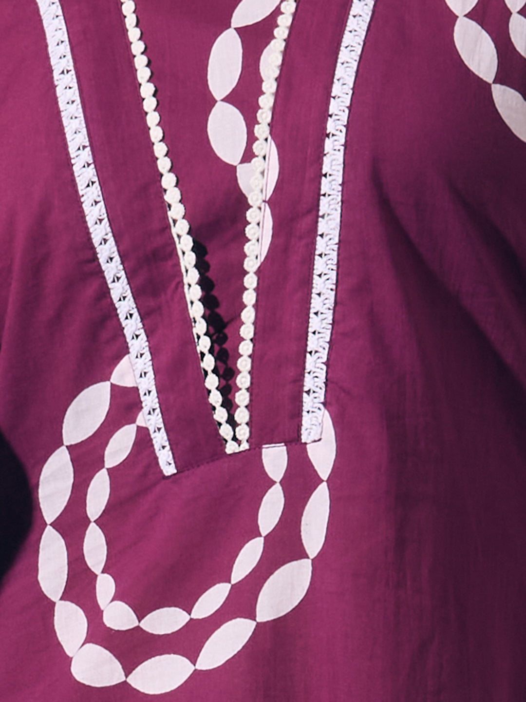 Abstract Printed A-Line Co-ord Set - Purple