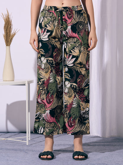 Abstract Floral Printed A-Line Co-ord Set - Multi