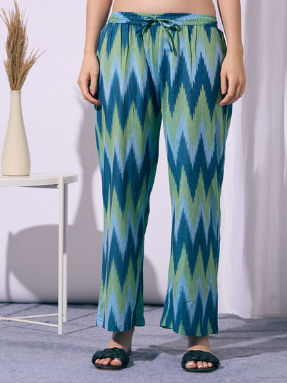 Ethnic Ikat Printed A-Line Flared Co-ord Set - Multi