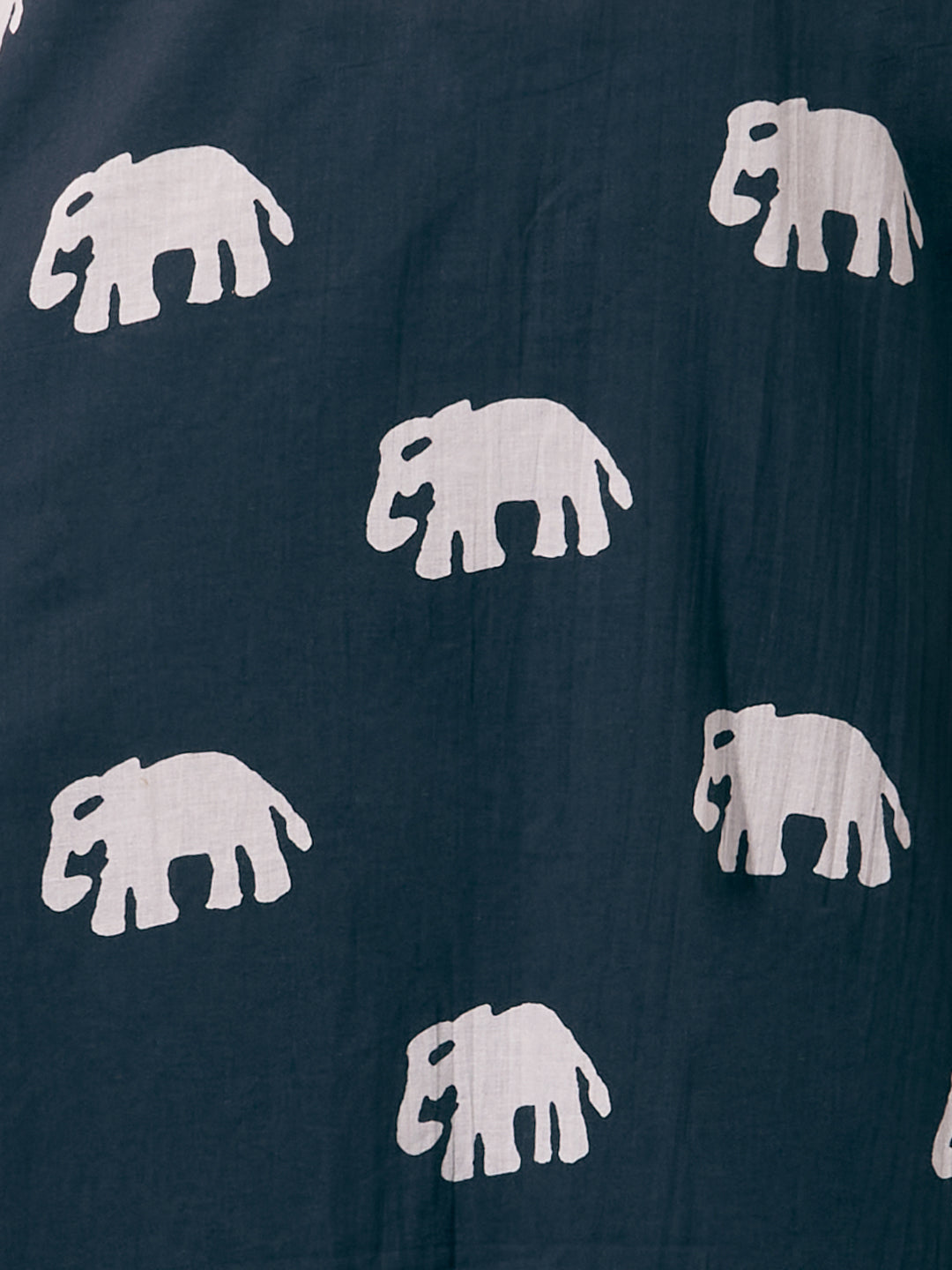 Ethnic Elephant Printed A-Line Kurta with Pant - Black
