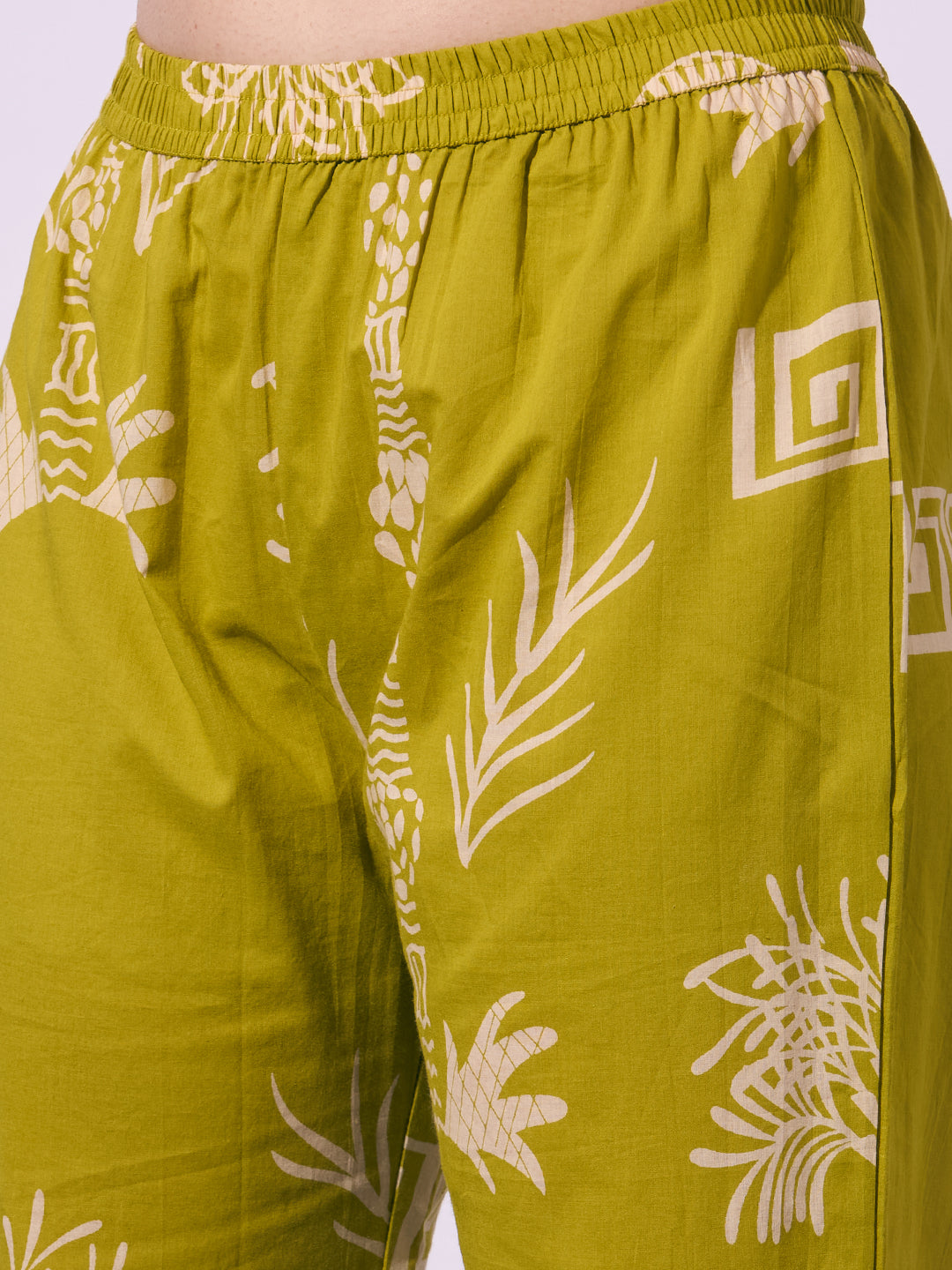 Abstract Printed A-Line Co-ord Set - Green